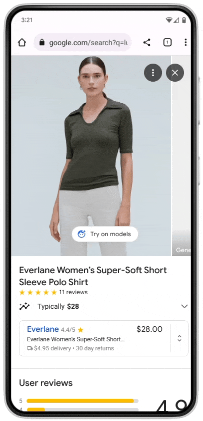 Example of the integration of AI and AR to the shopping experience